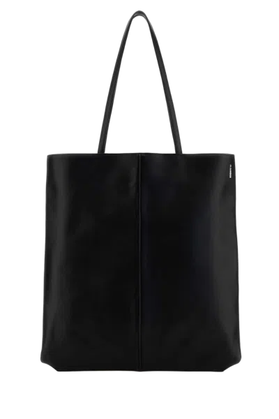 Jil Sander Leather Tote Tote Bag In Black