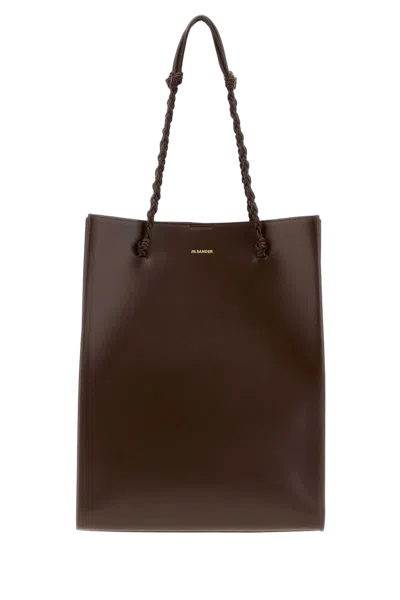 Jil Sander Leather Tote Tote Bag In Brown