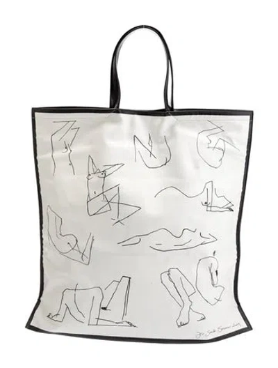 Pre-owned Jil Sander Leather Tote In White