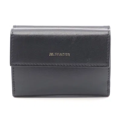 Jil Sander Leather Trifold Wallet Black