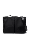 Jil Sander Leather-trim Canvas Shoulder Bag In Black
