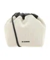 Jil Sander Leather-trim Drawstring Crossbody Bag In Nude