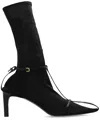 Jil Sander Leather-trim Sock Boots In Black