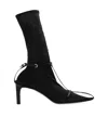 Jil Sander Stivaletto Trunk Nylon T-strap Booties In Black