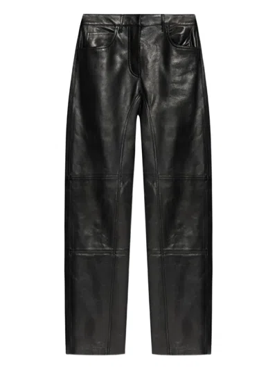 Jil Sander Leather Trousers In Black