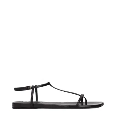 JIL SANDER JIL SANDER LEATHER T-STRAP SANDALS