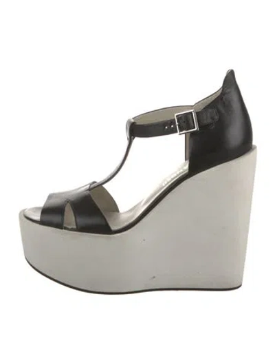 Pre-owned Jil Sander Leather T-strap Sandals In White