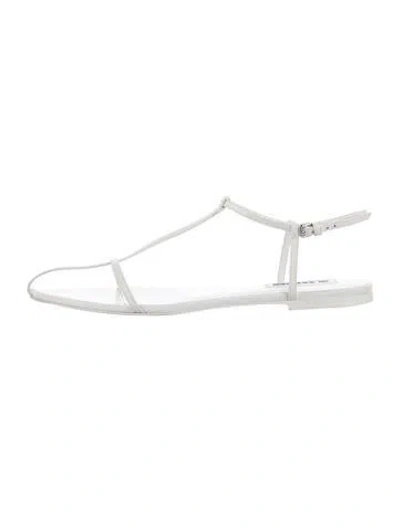 Pre-owned Jil Sander Leather T-strap Sandals In White