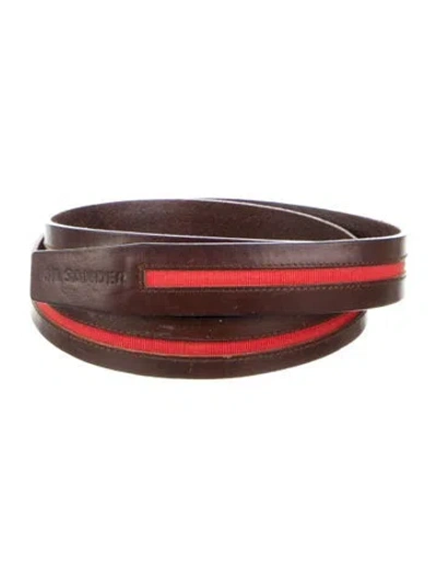 Pre-owned Jil Sander Leather Waist Belt In Brown