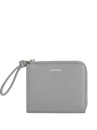 Jil Sander Leather Wallet In Gray