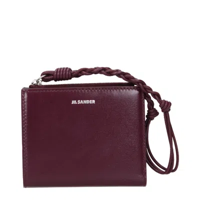 Jil Sander Leather Wallet In Burgundy