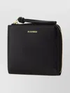 Jil Sander Leather Wallet Featuring Wrist Strap In Black
