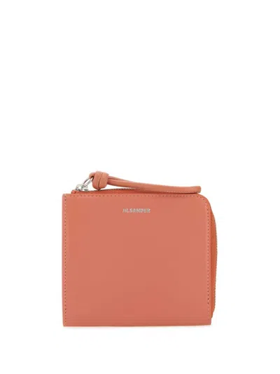 Jil Sander Leather Wallet In Orange