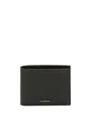 Jil Sander Logo Detailed Bi-fold Wallet In Black