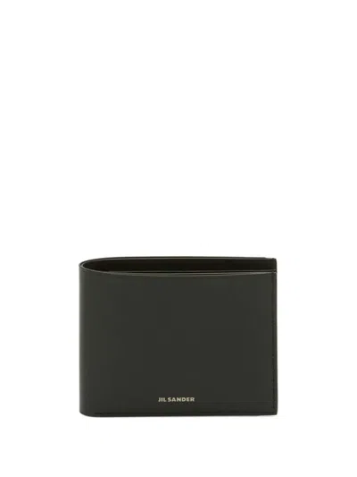 Jil Sander Leather Wallet With Logo In Black