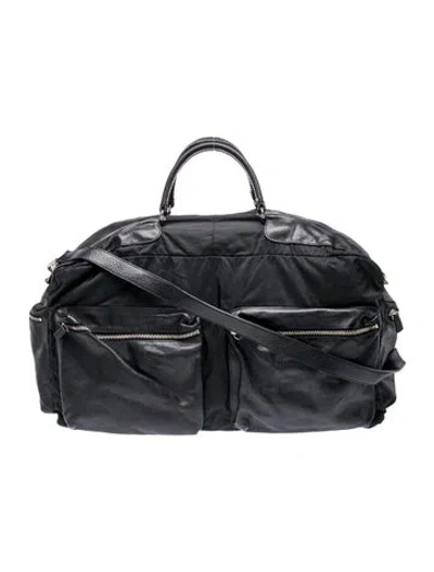 Pre-owned Jil Sander Leather Weekender Bag Vintage In Black
