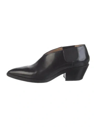 Pre-owned Jil Sander Leather Western Boots In Black