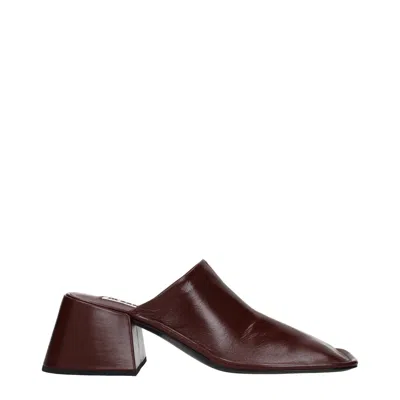 Jil Sander Leather Women's Sandal In Red