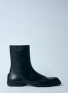 Jil Sander Men Leather Zip-up Ankle Boot In Blue