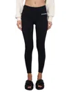 Jil Sander Black Leggings With Printed Waistband In Black