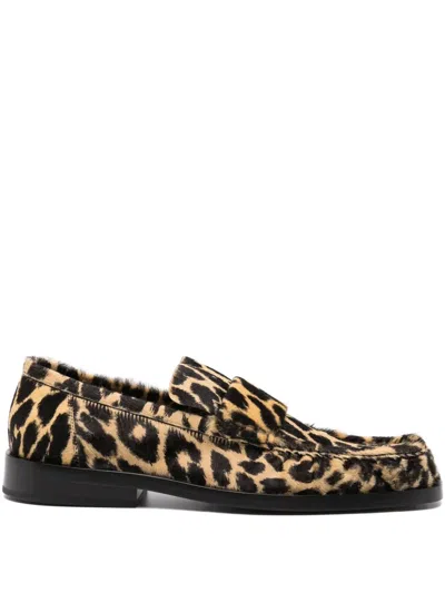 Jil Sander Leopard-print Loafers In Neutral