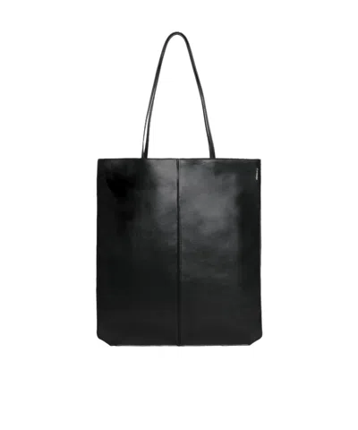 Jil Sander Letter Logo Tote Bag In Black