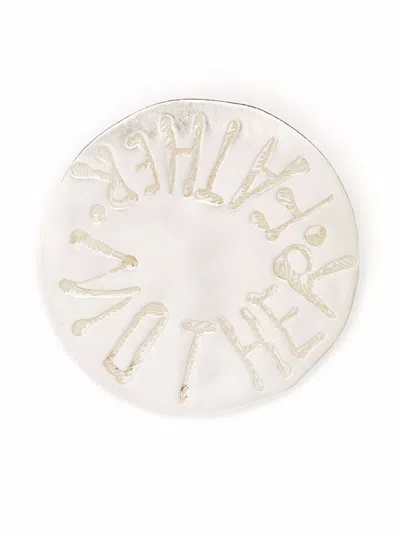 Jil Sander Lettering Engraved-detail Pin In Silver