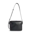 Jil Sander Black Leather Lid Bag With Adjustable Strap In Black