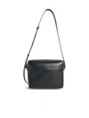 Jil Sander Black Leather Lid Bag With Adjustable Strap In Black
