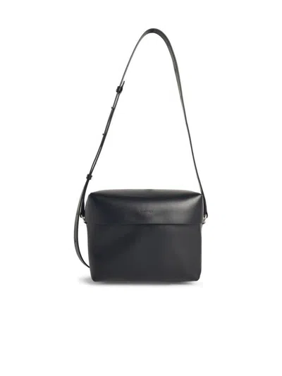 Jil Sander 'lid' Black Leather Crossbody Bag
