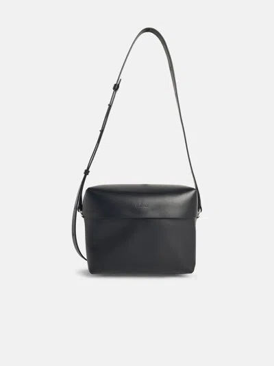 Jil Sander 'lid' Black Leather Crossbody Bag