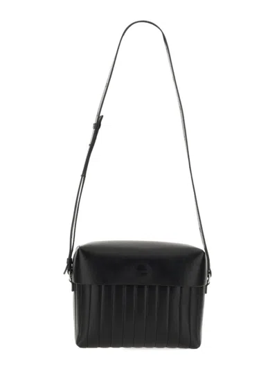 JIL SANDER JIL SANDER "LID" BLACK LEATHER LID BAG