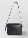 Jil Sander Black Leather Lid Bag With Adjustable Strap