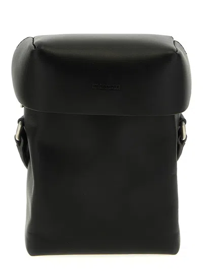 Jil Sander Men's "small Lid" Crossbody Bag In Black