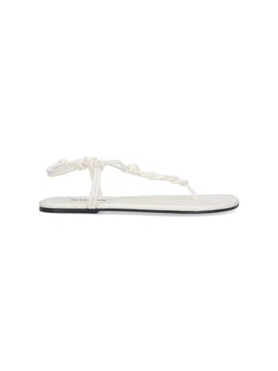 Jil Sander Heeled Sandal Woman Color White In Multi