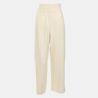 Pre-owned Jil Sander Light Beige Canvas Trousers Xs In Sand