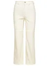 Jil Sander Cotton Denim Mid Rise Knee Line Jeans In Beige