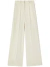 Jil Sander Wide Cream Trousers In Blend