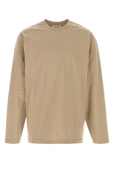 JIL SANDER MEN LIGHT BEIGE SOLID T-SHIRT, XL LUXURY T-SHIRTS FOR MEN DARVEYS