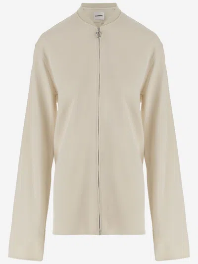 Jil Sander Light Beige Viscose Blend Jacket In Gold