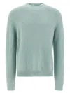 Jil Sander Powder Blue Alpaca And Wool Blend Crewneck Sweater In Green