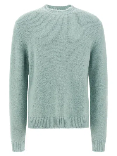 JIL SANDER LIGHT BLUE ALPACA WOOL SWEATER