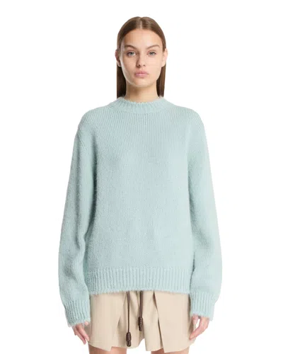 Jil Sander Light Blue Crew Neck Sweater In Green