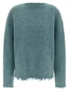 Jil Sander Fringed Sweater Sweaters And Cardigans Light Blue In Green