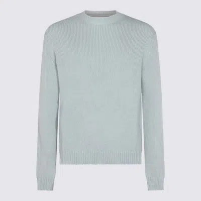 Jil Sander Man Sweater Light Green Size 40 Wool In Blue