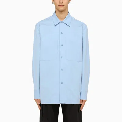 JIL SANDER LIGHT BLUE OVERSIZE SHIRT WITH POCKETS