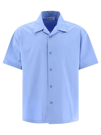 Jil Sander Light Blue Oversized Poplin Shirt For Men