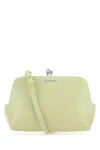 Jil Sander Pastel Green Leather Micro Goji Crossbody Bag In Green