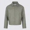 Jil Sander Collared Long Sleeve Textured Fabric Jacket In Gray