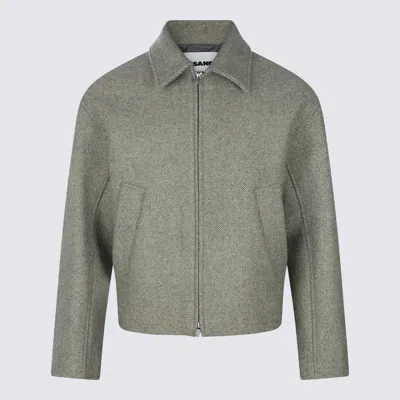 JIL SANDER LIGHT GREEN WOOL CASUAL JACKET